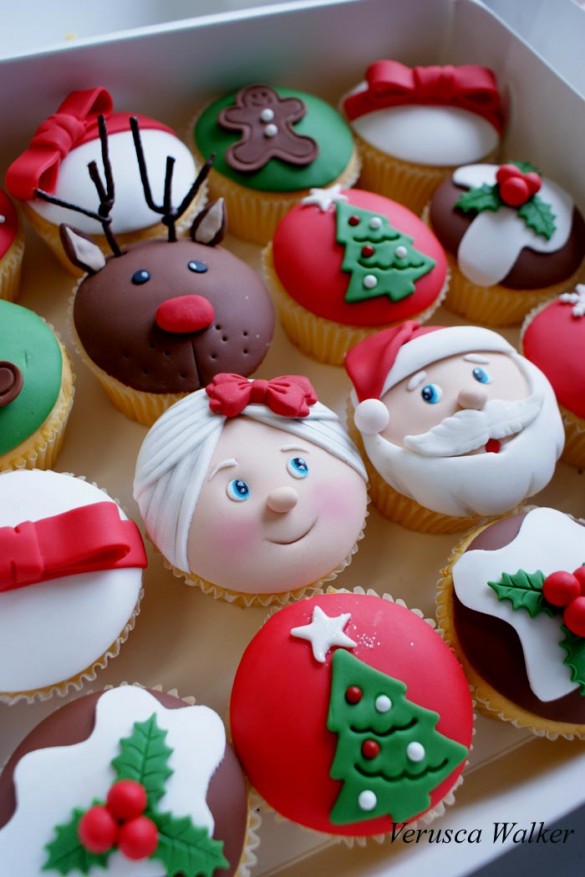 Santa, Rudolph, Frosty, Christmas tree, gingerbread man, Christmas creative cupcakes by Verusca Walker