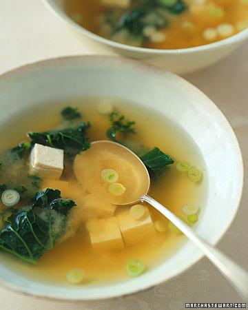 Miso Soup with Tofu and Kale
