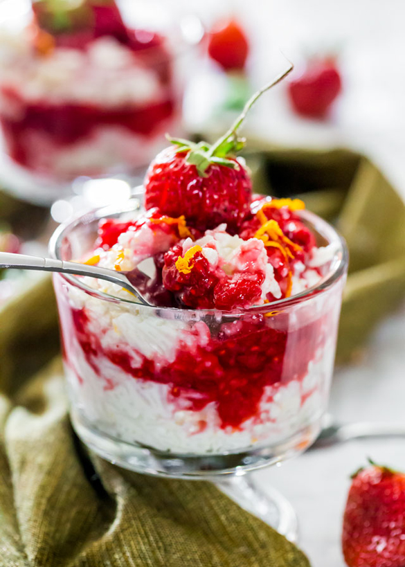 Coconut Rice Pudding with Berry Sauce