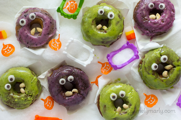 Vegan Halloween Monster Donuts