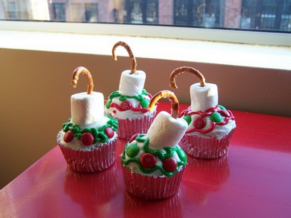 Candles Christmas creative cupcake tree decorations