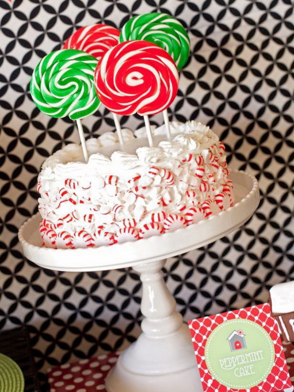 Christmas creative sweets and deserts ideas - Lollipop candy cake