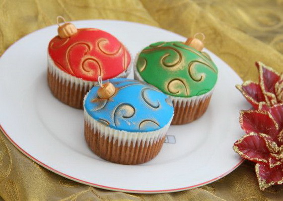 Christmas globes creative cupcake