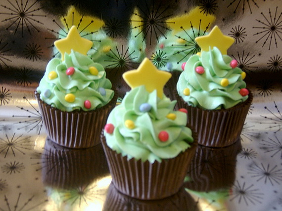 Christmas tree creative cupcake