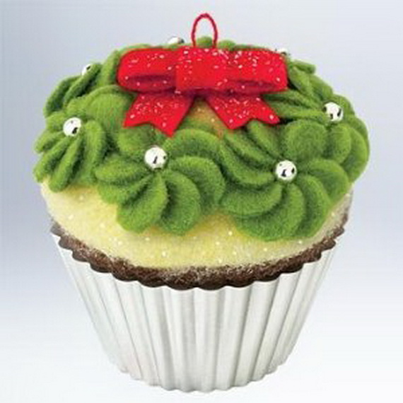 Green Christmas creative cupcake tree decoration