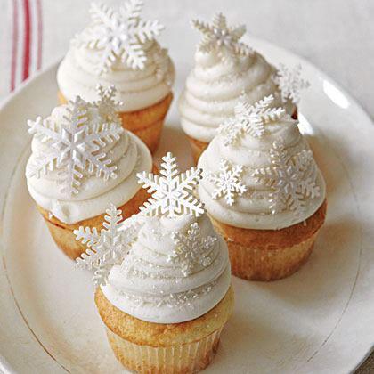 Snowflakes Christmas creative cupcakes