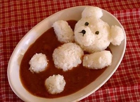 rice bear bathing in tomato sauce1