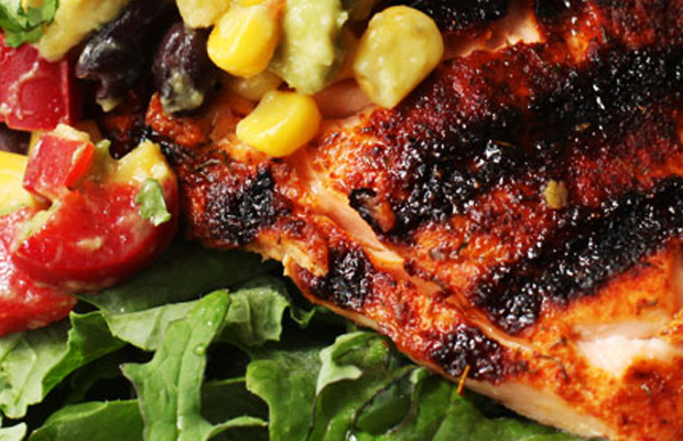 Corn Salsa Over Grilled Salmon