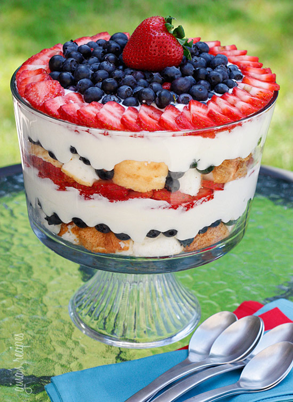 Red, white and blueberry trifle-low-fat-berry-trifle