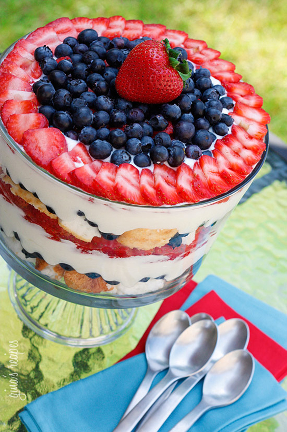 Red, white and blueberry trifle-low-fat-berry-trifle