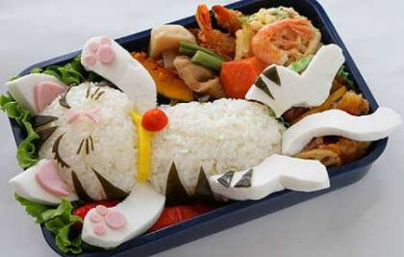 Japanese lunch box art, relaxing bento kitty