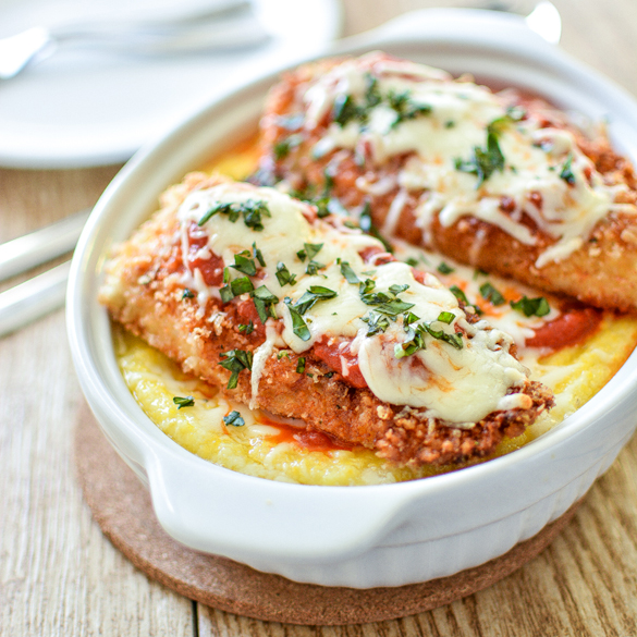 Baked Polenta with Classic Chicken Parmesan