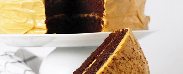 Chocolate Cake with Dulce de Leche Cream Cheese Frosting