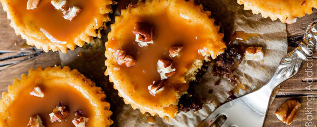Salted Caramel Pumpkin Cheesecakes