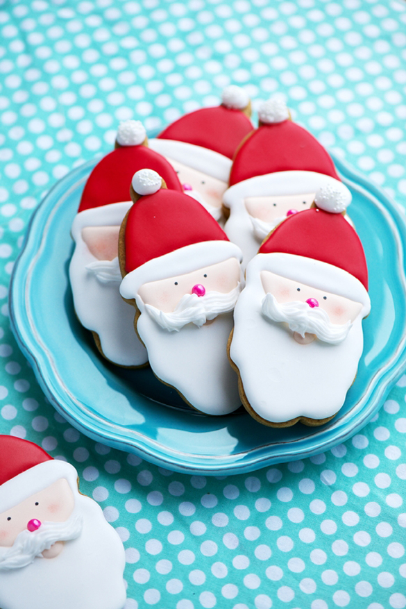 Gilded Reindeer and Santa Cookies