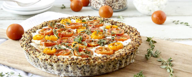 Tomato and cottage cheese tart