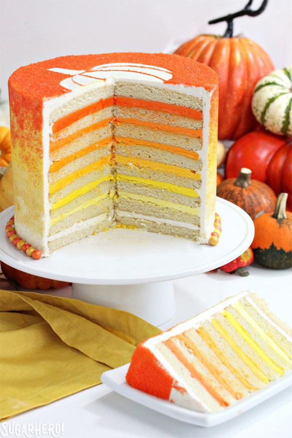 Stenciled Halloween Sprinkle Cake