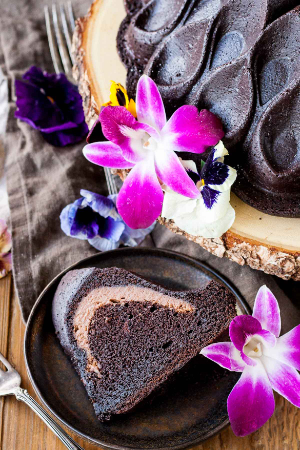 Chocolate Cheesecake Stuffed Bundt Cake