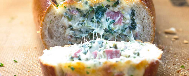 Feta Spinach Stuffed French Bread