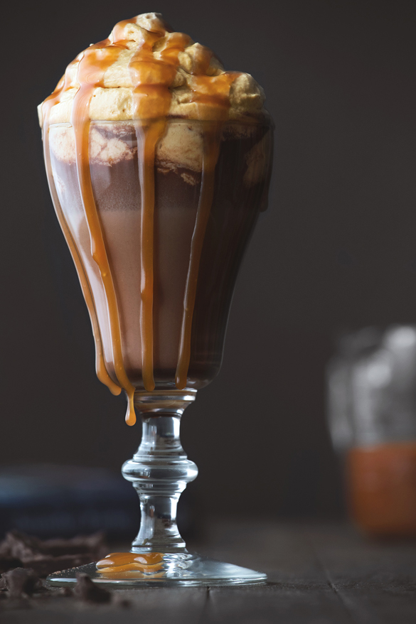 Boozy Hot Chocolate with Salted Caramel Whipped Cream