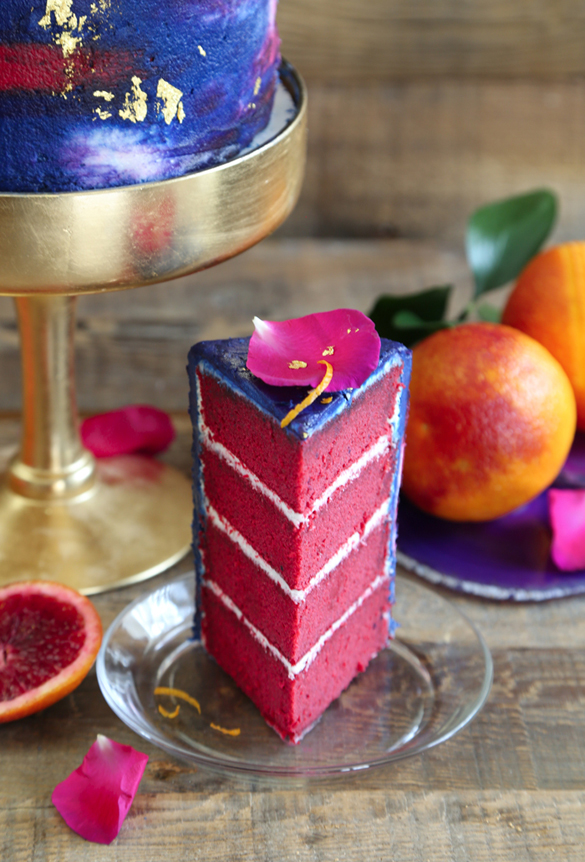Blood Orange Winter Watercolor Cake