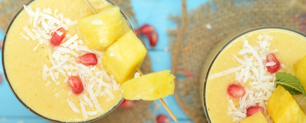 Tropical Smoothie with Mango, Pineapple - Dairy free smoothie