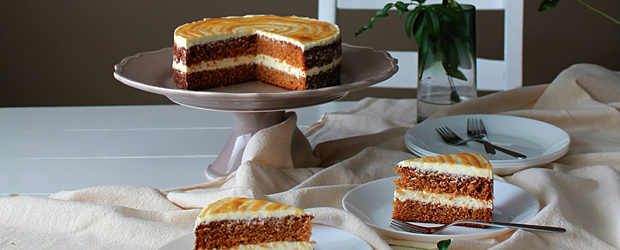 Honey Spice Cake with Honey Caramel Cream Cheese Frosting