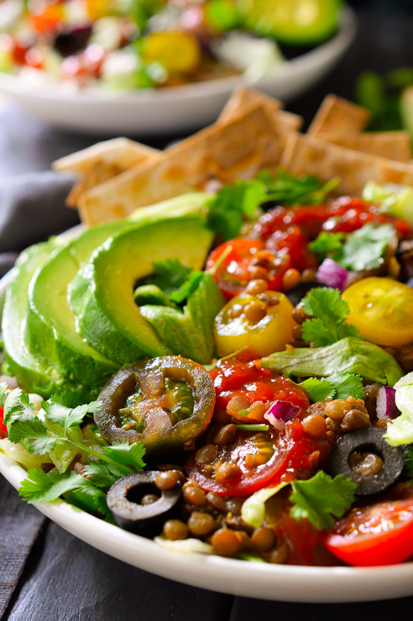 Vegan Taco Salad with Lentils