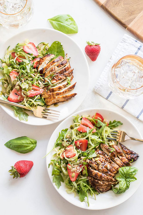 Grilled Balsamic Chicken with Strawberry Cucumber Salad (Summer Grilling Series)