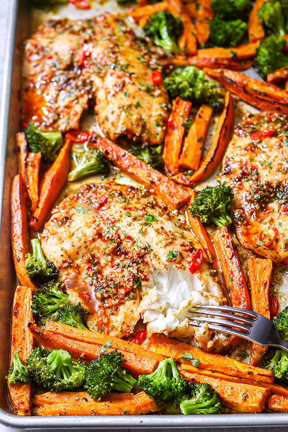 Roasted Chili-Lime Tilapia and Veggies