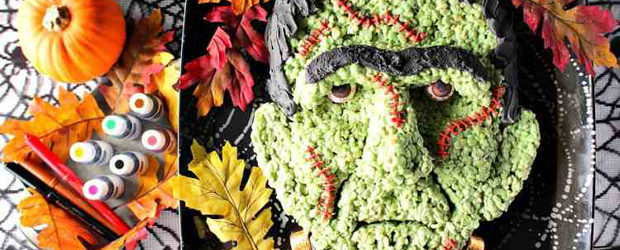 Freaky Frankenstein Rice Cereal Halloween Treat