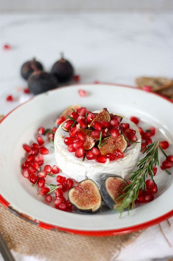 Oven Baked Brie with Fig & Pomegranate