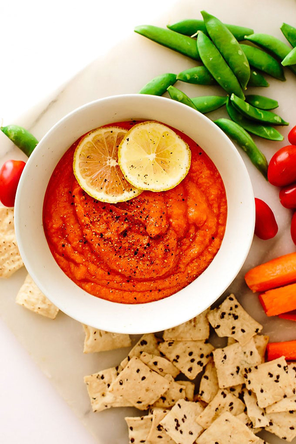 red lentil buffalo hummus