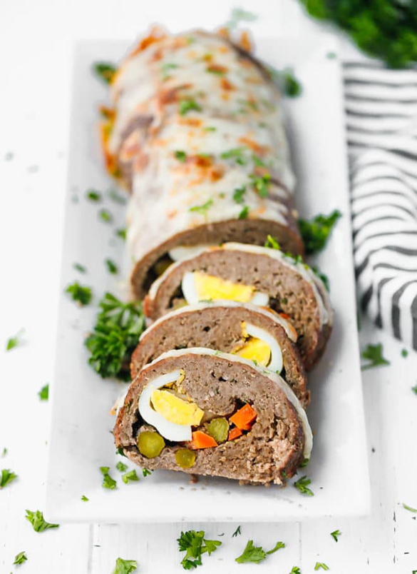 Low-Carb, Keto Stuffed Meatloaf Roll