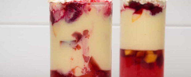Nectarine and Raspberry Trifle Pots