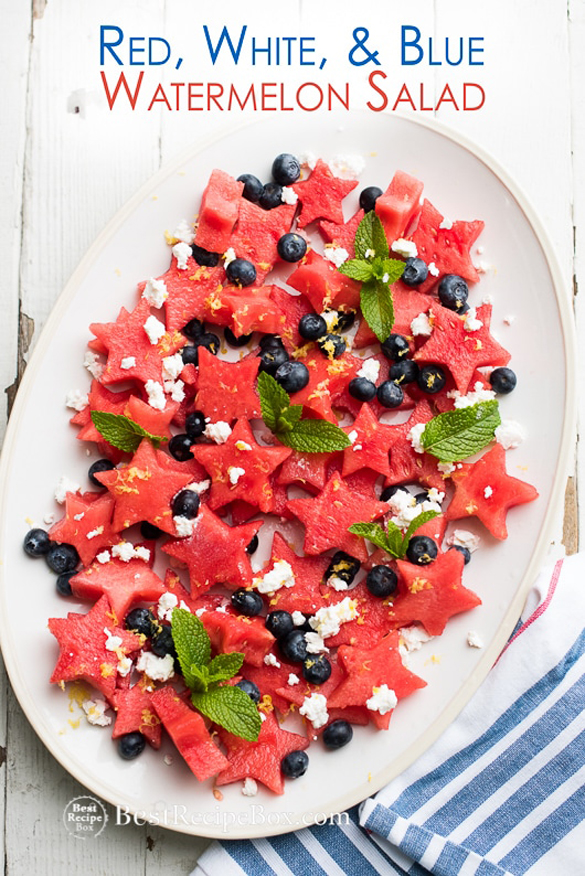 Red White and Blue Watermelon Salad