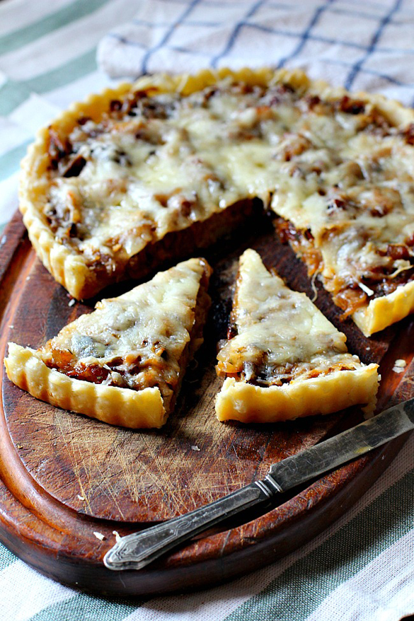 Caramelized Onion Tart with Gruyere, Bacon and Thyme