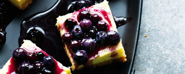 Cheesecake Bars with Homemade Blueberry Topping