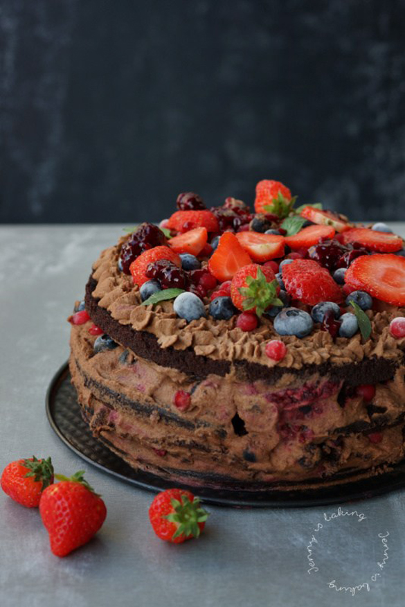 Chocolate Layer Cake with Berries or Farewell to Summer
